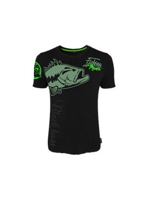 HOTSPOT DESIGN Black Bass Mania , schwarz-grün, T-Shirt